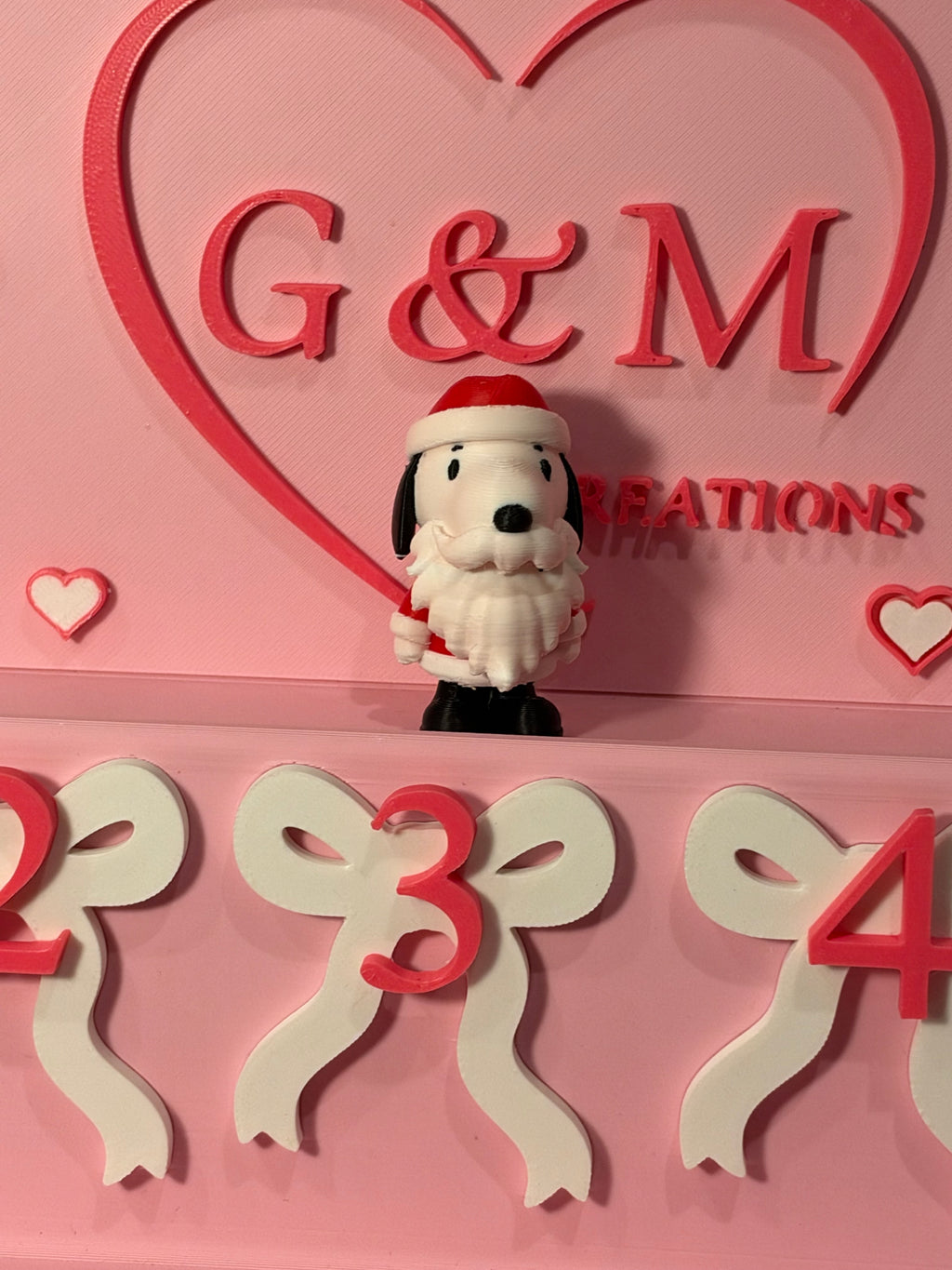 Snoopy Santa 3D topper only