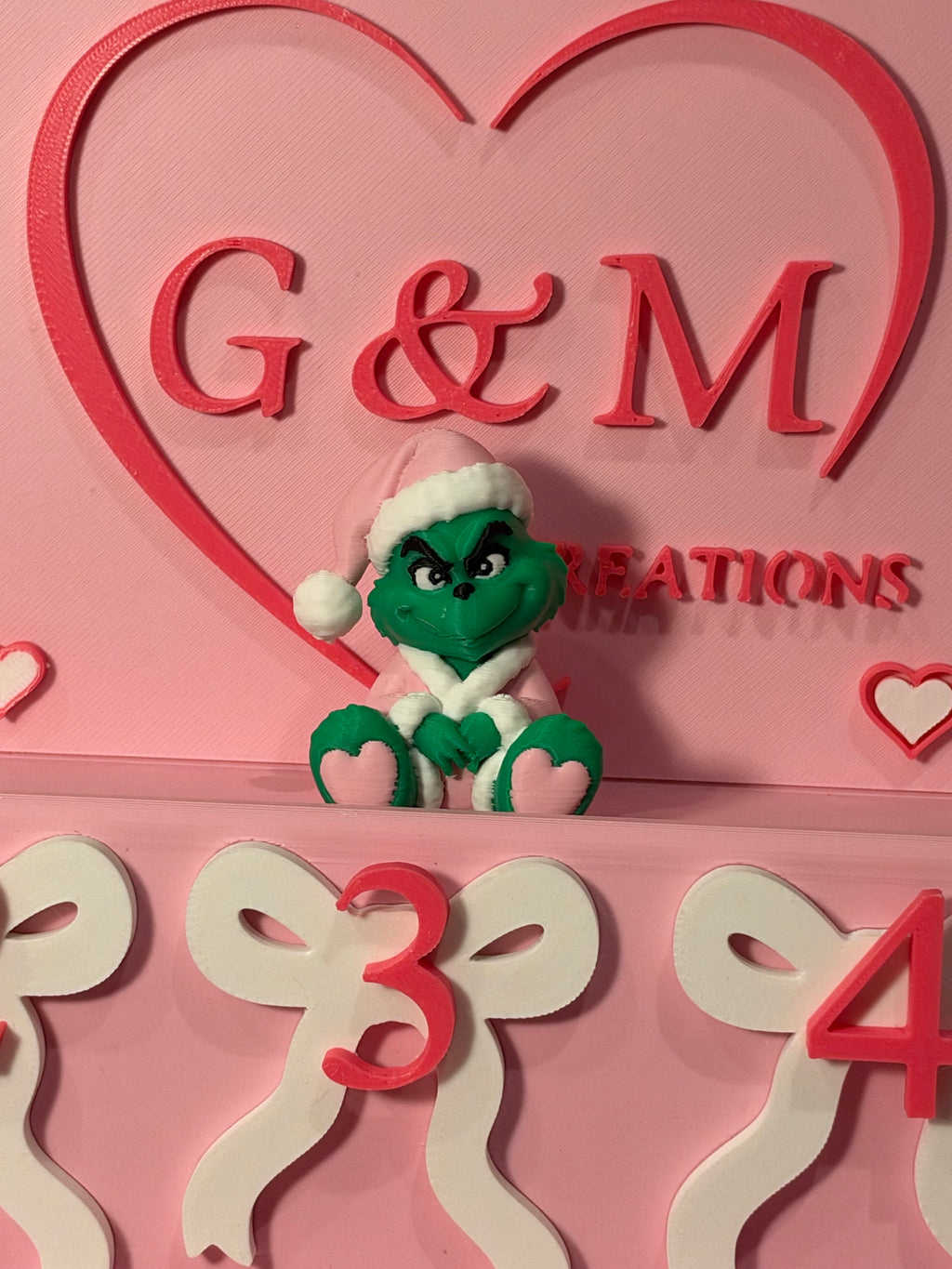 Pink Grinch 3D topper only
