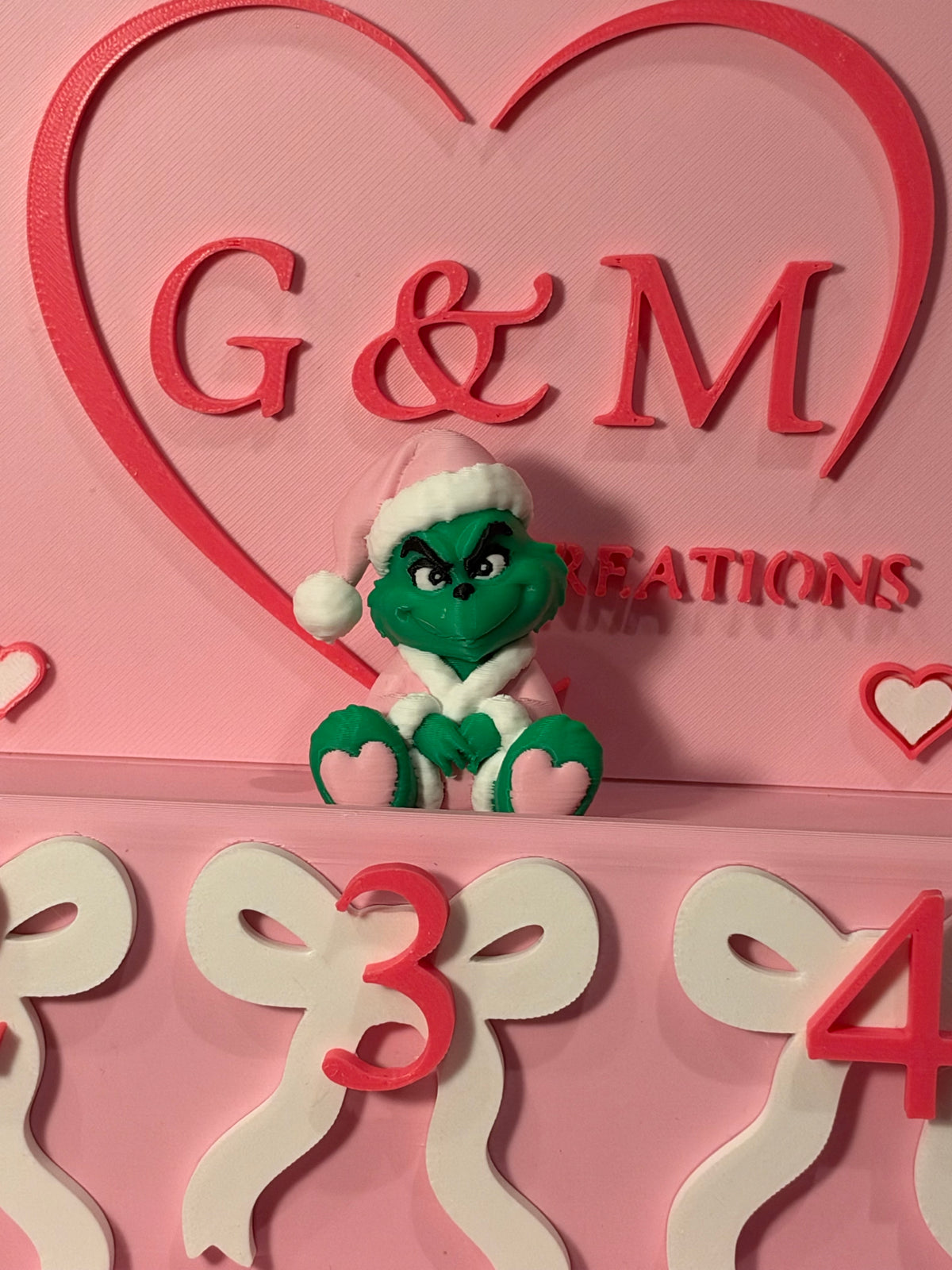 Pink Grinch 3D topper only